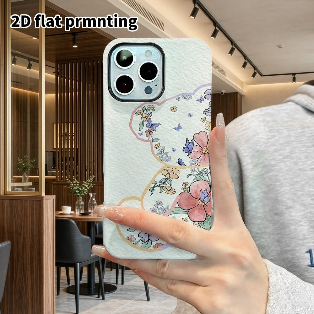 Phone Case: 2D Flat Design Suitable for iPhone 18, 17, 16, 15, 14, 13 Pro Film Protective Case, Couple Style, Bear Outline, Christmas and Halloween Gi