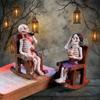 Cross-border Hot Sale Halloween Decorations Rocking Chair Skull Old Man Ornament Bar Haunted House Secret Room Dress Up Horror Props