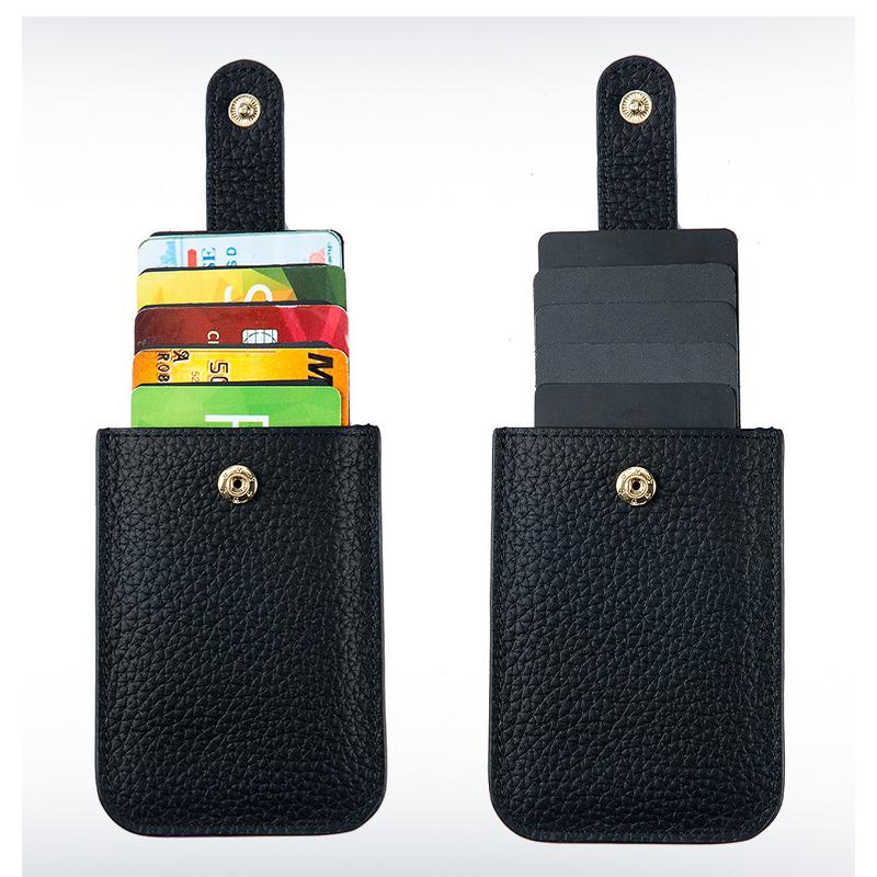 Fashion Lady RFID Antykradzieżowy Szczotka Etui na Karty Kredytowe Portfel Kreatywny Rysuj Klamrę Etui Mini Prostota Etui na Karty Kieszonkowe Damskie Przenośne Cienkie Etui na Karty