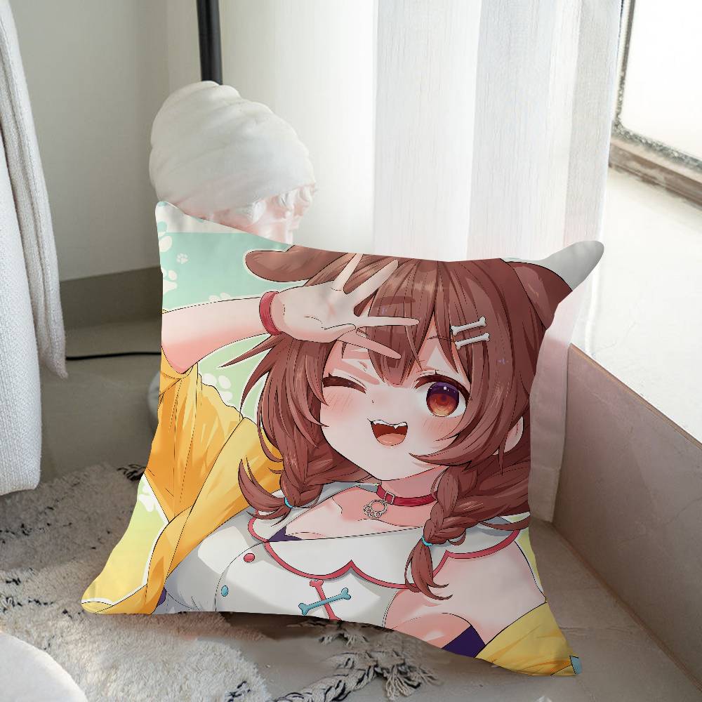 I-INUGAMI KORONE Tecknad Animation Personlig Bild Text Hem Dekorativa Kuddar Hushållsgåvor 45x45cm