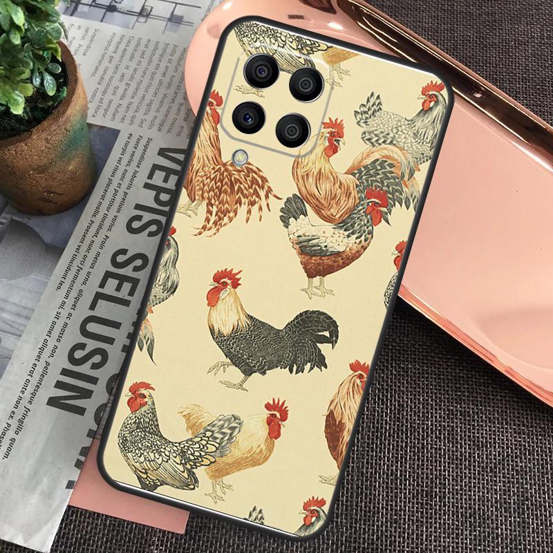 Cartoon Chicken Rooster Case For Samsung Galaxy M20 M15 M55 M31s M51 M21 M11 M13 M33 M53 M52 M32 M12 M14 M34 M54
