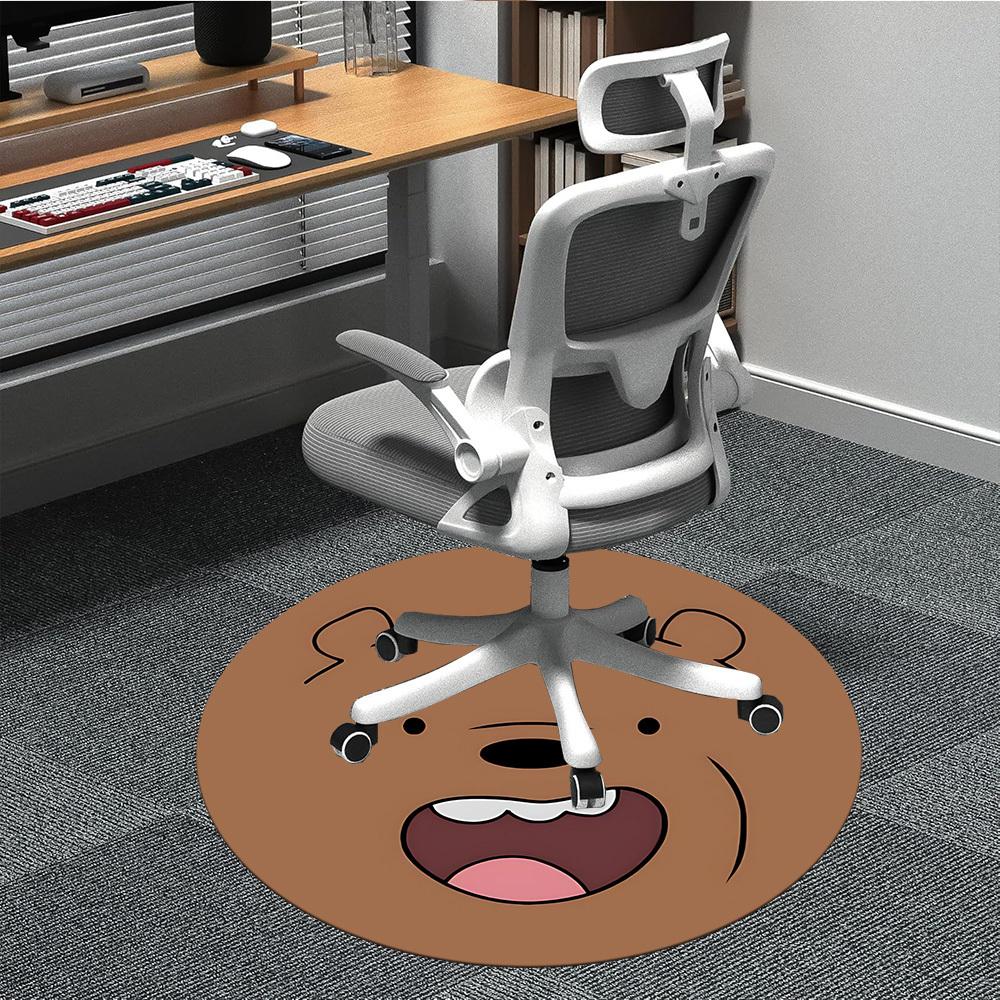 

1pc We Bare Bears Office Round Area Rug, Under Office Chairs Bedroom Living Room Home Decor, Room Deco, Available in Various Sizes 80cm
