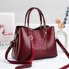 Dámská kabelka z PU kůže Velkokapacitní taška přes rameno Ražená květinová tote taška Crossbody taška s třásní pro práci, nákupy