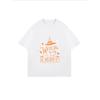 White Oversized T Shirt Witch Way To The Candy Halloween Print For Women Casual Autumn Outfit