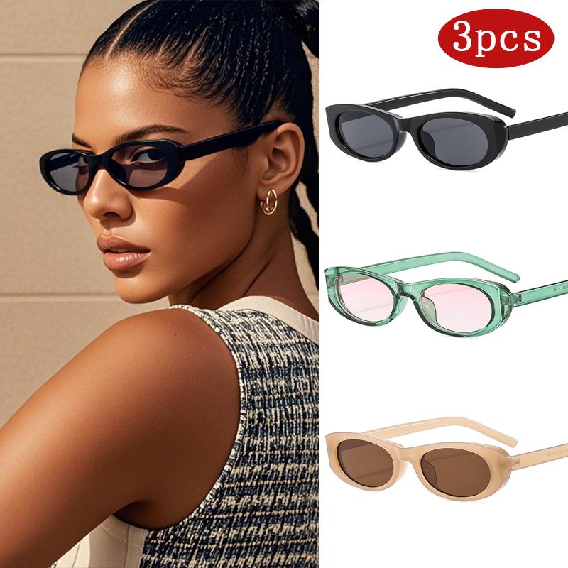 Protective Glasses 1/3pcs Vintage Small Frame Rectangle Female Sunglasses Colorful Frame Design Sun Glasses Outdoor UV400