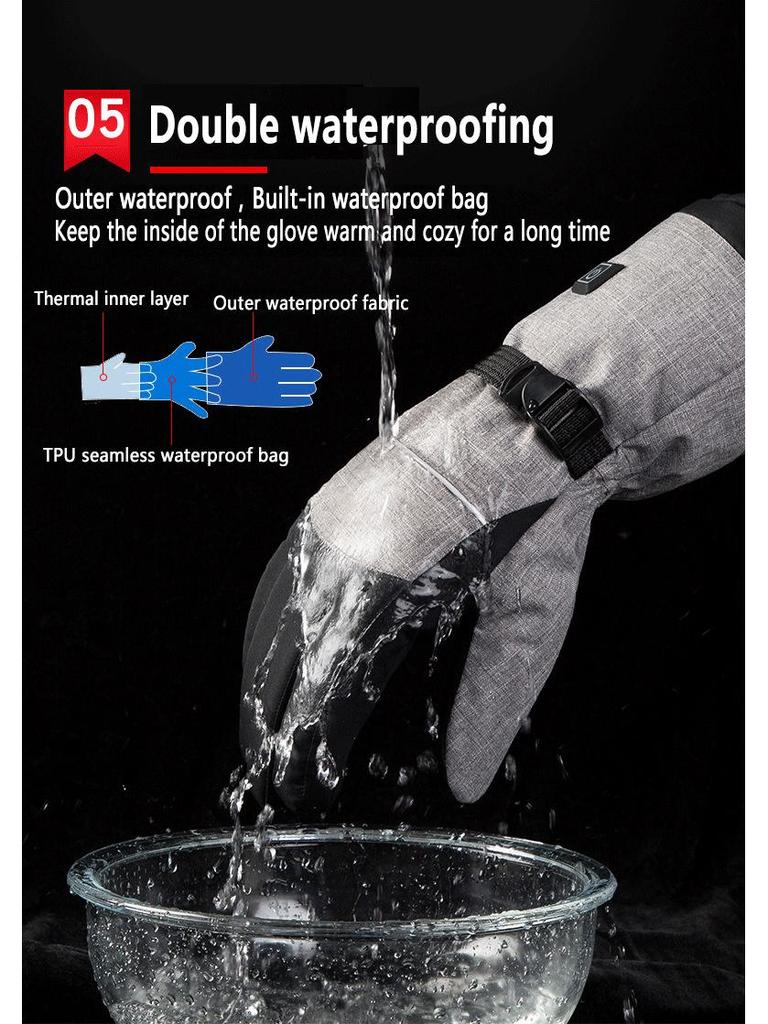 Mănuși Electrice Inteligente Încălzite - Touchscreen, Calde, Rezistente la Frig pentru Ciclism în Aer Liber și Schi