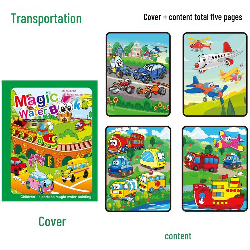 Children's Reusable Magic Water Painting Book: Educational Drawing & Coloring Set