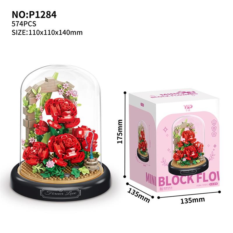 Mini Blocks Simulation Flowers Building Bricks Eternal Plant Preserved Fresh Rose Artificial Sakura Adult Toy Gift Girl Present