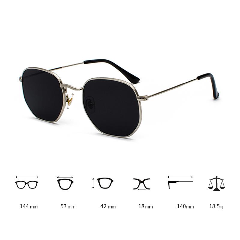 Retro UV400 Sunglasses with Hexagon Metal Frame Gradient Lenses Gold and Silver Frame Colors for Men and Women