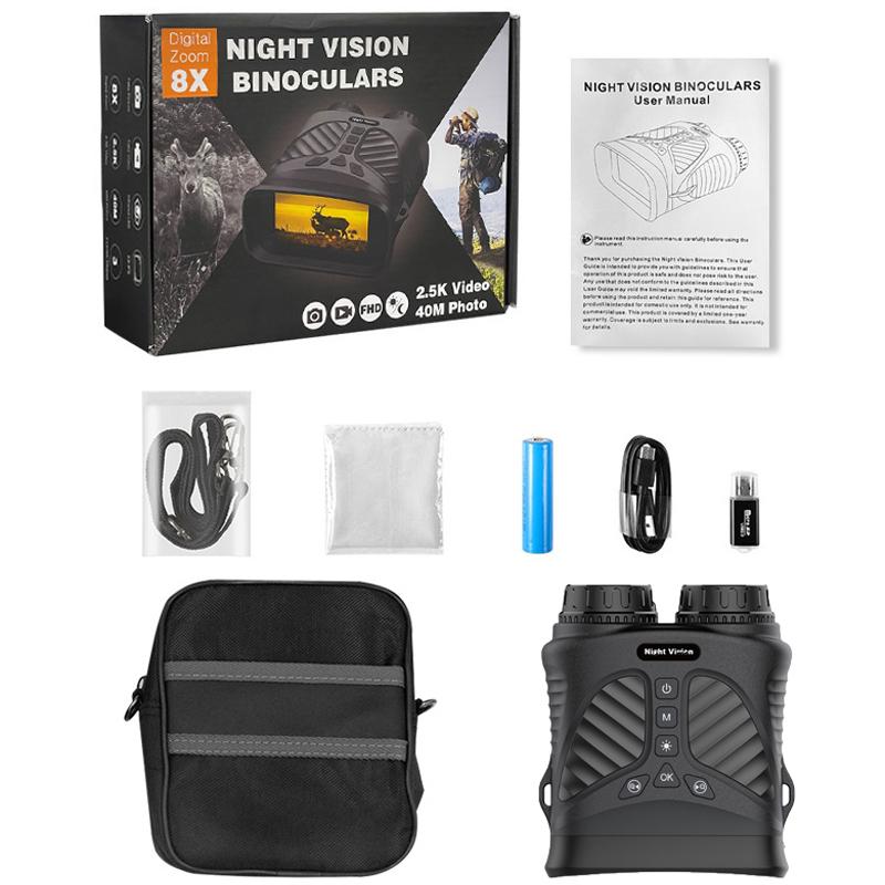 Prodáváme binokulární zařízení pro noční vidění 2,5K HD infračervený digitální lovecký kempingový dalekohled Venkovní noční vidění s 8x zoomem