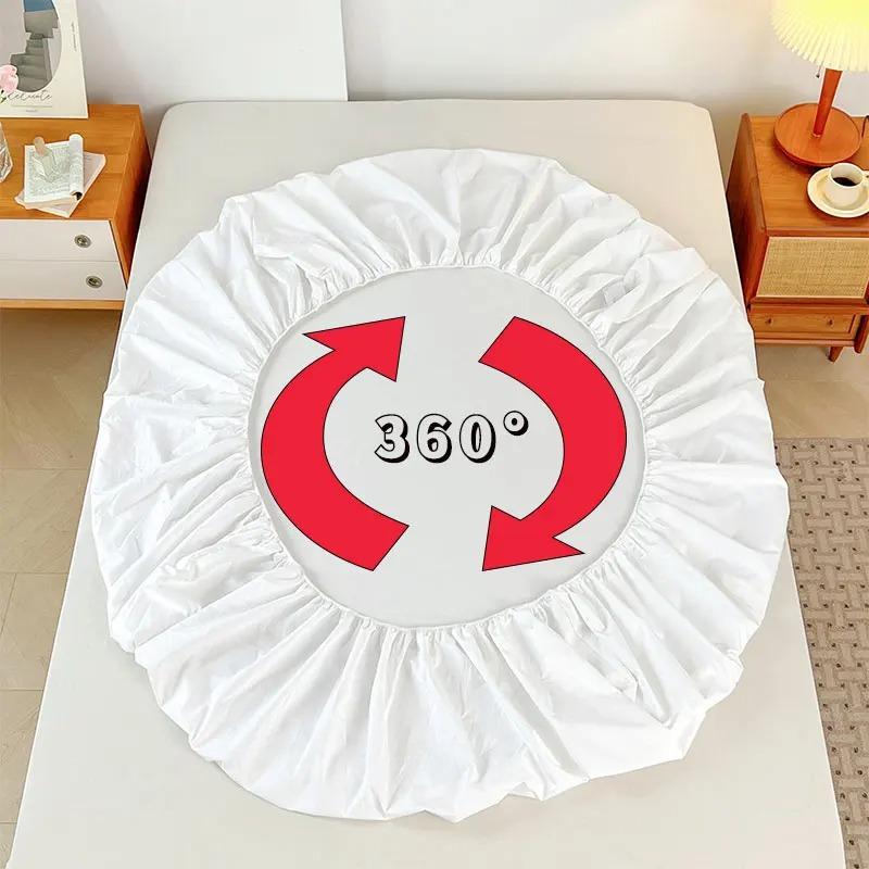 1PC Plain Color Waterproof Mattress Cover Polyester Material Thin Breathable Bedroom Four Seasons Apply