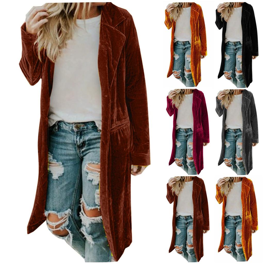 Dámské topy s dlouhým rukávem Trička pro volný čas, Cardigan zahalování Neformální topy s halenkou Extra dlouhý trench