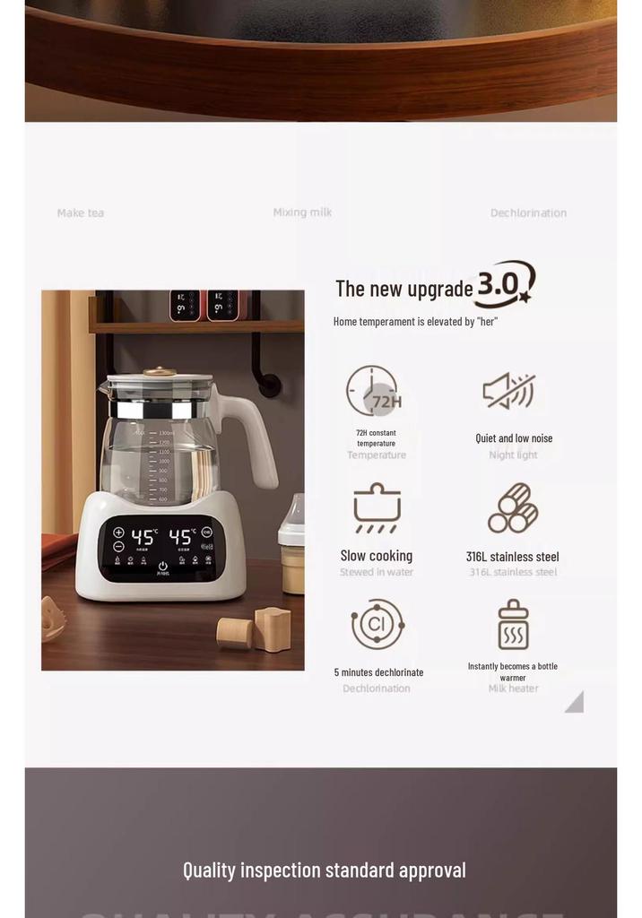 Multi-Functional Electric Kettle & Baby Formula Maker - Constant Temperature Tea Brewer & Health Pot.