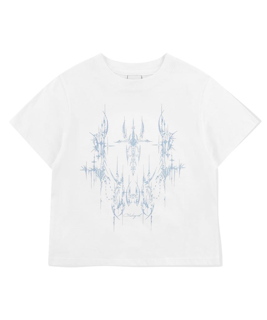 MAHAGRID Tattoo Crop Tee White(Mg2Emft582A)
