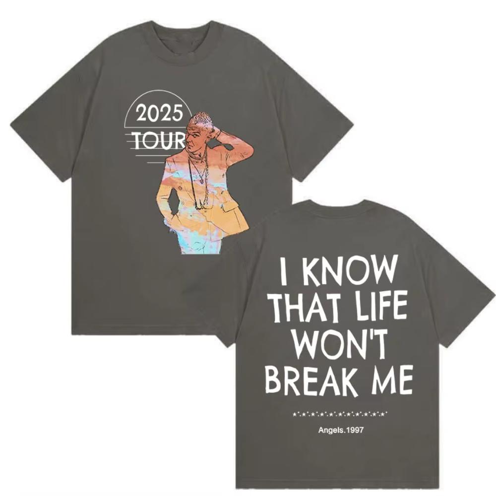 

Robbie Williams Tour 2025 Merch T Shirt Men Retro High Quality Fashion T-shirts Women Casual Oversized Cotton T-shirt Streetwear M