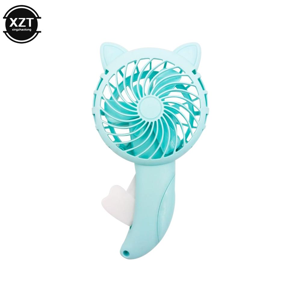 Mini Portable Hand Pressure Fan Without Battery Household Cartoon Cooling Air Conditioner for Children Kids Manual Fan 3 Colors