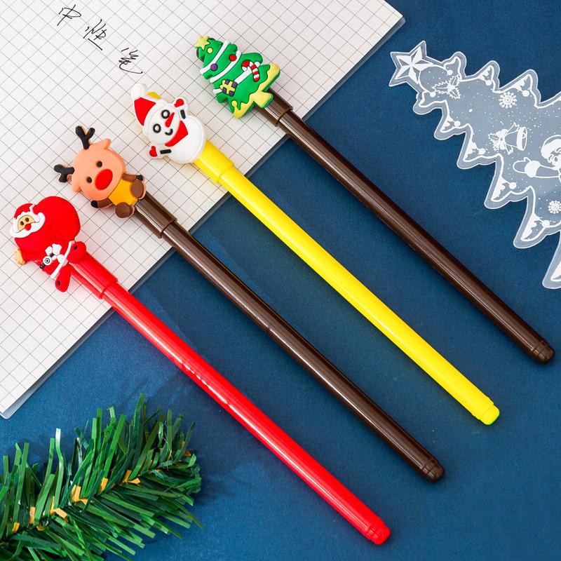 20Pcs/ Lot Cute Kawaii Christams Gel Pens Cartoon Puppy Santa Snowmen Christmas Tree Writing Stationery School Office Gift Holiday Gift Novelty Statio