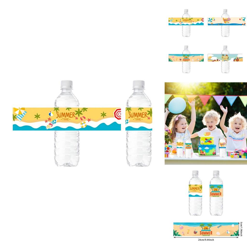 Summer Ocean Party Bottle Stickers With Beach Theme For Events And Celebrations