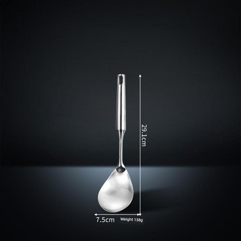 German 04 Stainless Steel Spoon, Thickened Cooking Spoon, Large Kitchen Ladle for Home Use, Soup Spoon, Porridge Spoon 201 Stainless Steel-Rice Spoon