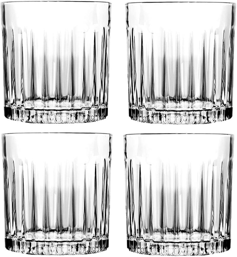 

Whisky Glass 4pcs, 300ml Double Front Base Heavy Fashioned Rocks Glasses for Scotch Set of 4 | Old World Glass