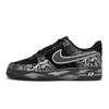 Air Force 1 REGO Hot Dog, Gothic Night Low-Top Skateboard-Schuhe Unisex Schwarz Silber IB6842-002(Team1189-)