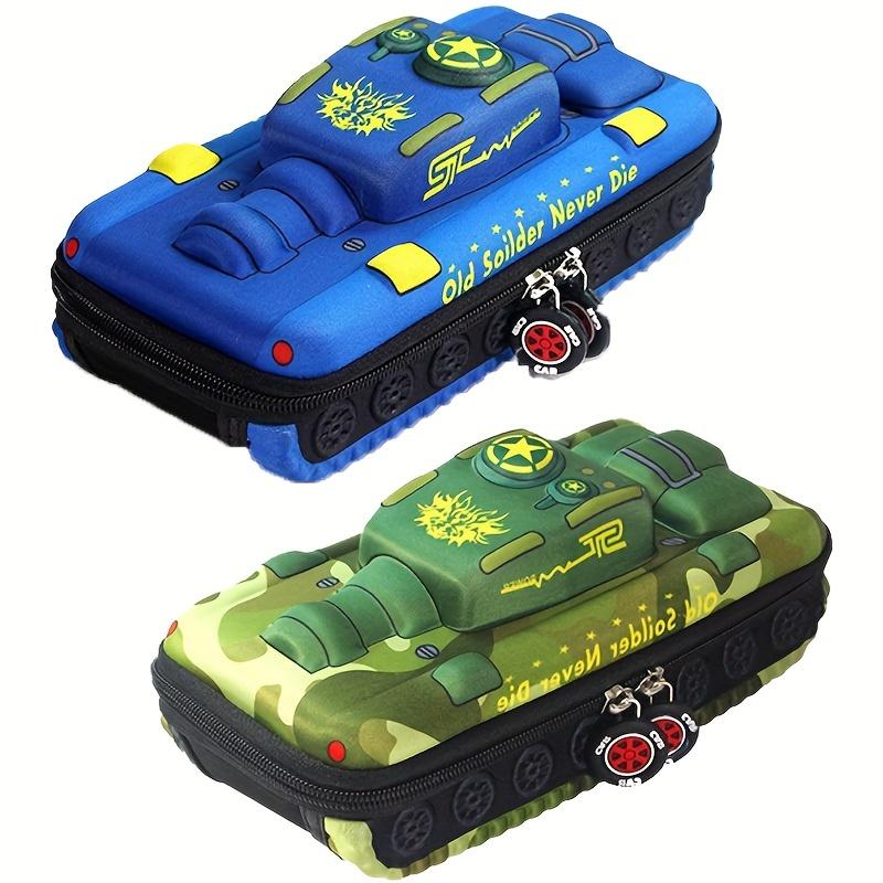 

1Pc Creative Tank - Themed Pencil Case - Large Capacity, Multifunctional Stationery Box for Primary School Kids, Personalized Design зелений