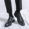 Men Dress Brogues Derbys Formal Business Brown Leather Shoes Black Tuxedo Wedding Shoes Plus Size