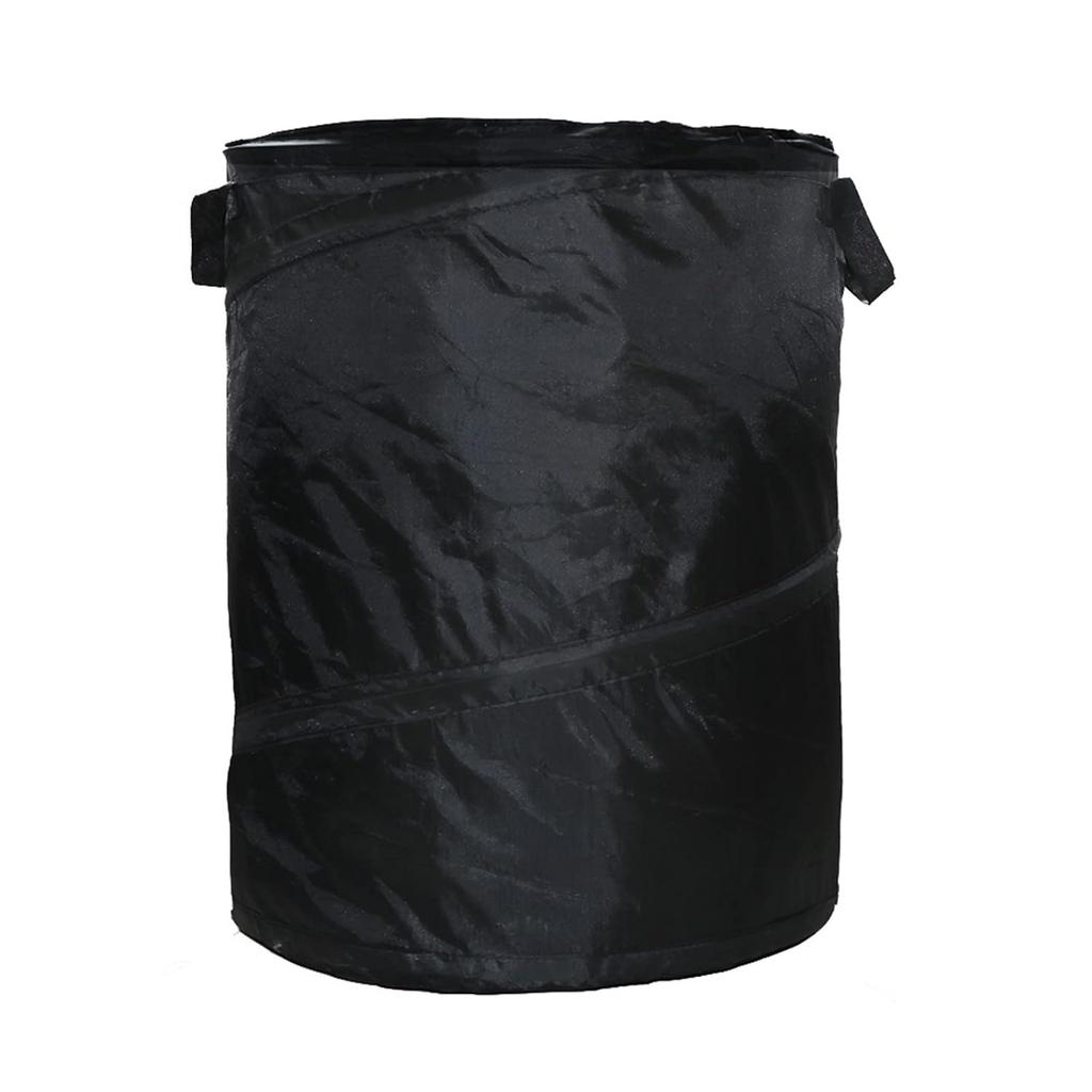 Black Collapsible 10 Gallon Pop Up Garbage Can for Camping, Outdoor, Travel