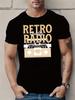 Retro Radio Graphic Print T-shirt - Vintage-Inspired Round Neck Short Sleeve