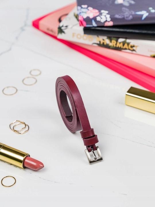 Classic, Narrow Women's Belt with a Silver Metal Buckle