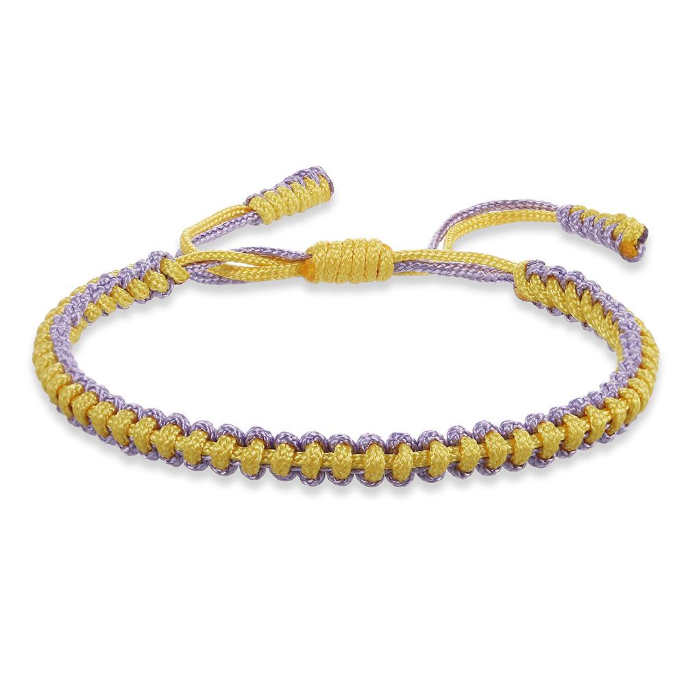 Women's Two-Color Ethnic Knot Bracelet: High-End Handwoven Jewelry