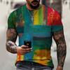 Summer Digital Printing Trend Round Neck Short Sleeved T-shirt Loose Versatile Top T-Shirts Men’s