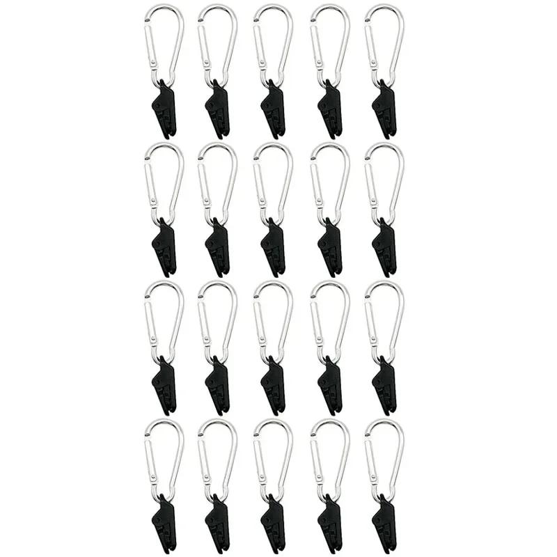 20-teiliges winddichtes Klemmset, Überlebenstülle, Zeltclips, Schnalle, Markisenplane, festes Outdoor-Campingzeltzubehör, Kunststoffhaken