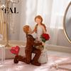 Handcrafted Resin Ornament for Home Faceless Wedding Couple Figurine, Statue, Romantic Proposal Artistic Decor Various Interior Styles Sculpture