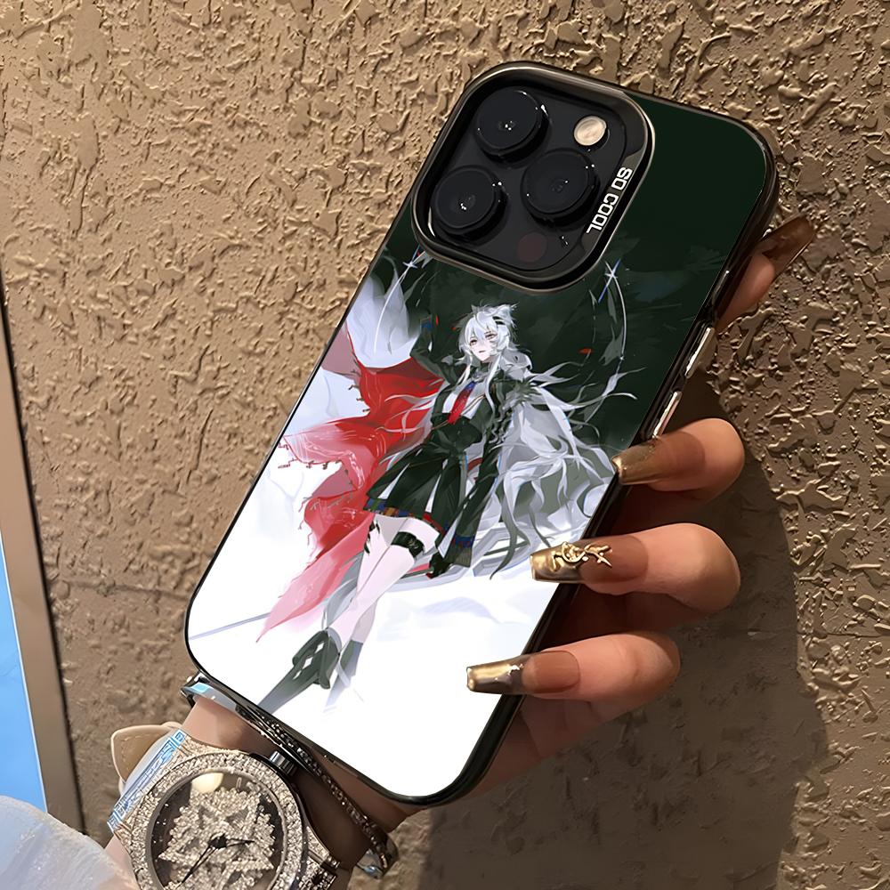 Arknights Anime Game Phone Case For 17 Air IPhone 16 Pro Max 15 14 Plus 12 13 X XS Max 11 Colorful Silver Cover
