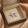 Zinc Alloy Brooch Pin Star Shape Lapel Badge with Rhinestones Inlaid Decorative Outfit Pin