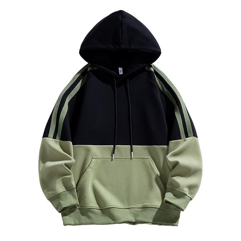 

Толстовка с капюшоном мужская осенняя модная свободная большого размера контрастная полосатая рубашка с длинными рукавами рубашка топы мужская парная одежда 3XL