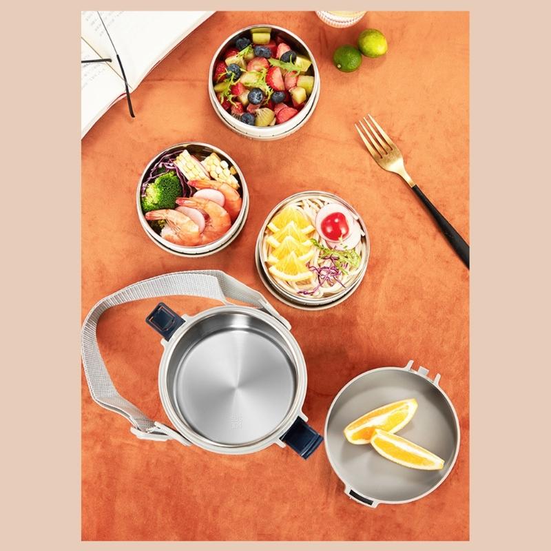 Insulated 304 Stainless Steel Food Jar 2.9L Includes Cutlery Set Practical Leak Proof Lunch Box with Carrying Bag