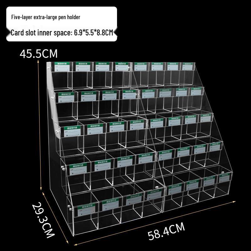 Acrylic Price Tag Display & Pen Holder Stand for Stationery Stores