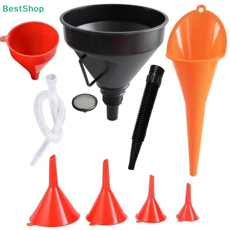 Multi-Function Funnel Set - Plastic Funnels with Filter Mesh & Extension Hoses for Oil, Fuel & Liquid Transfer