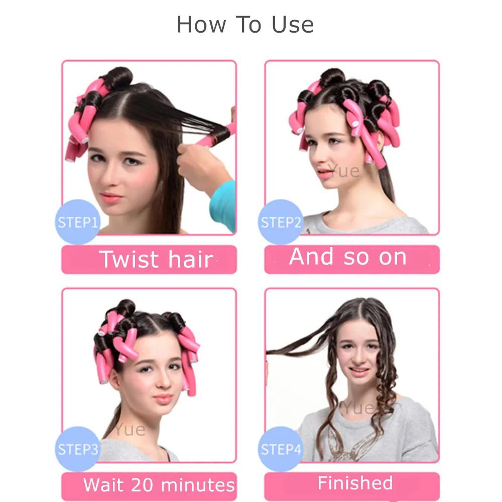 10pcs/set Multifunction Twist Sponge Hair Curler No Heat Hair Roller Wave Formers Hair Styling Tool