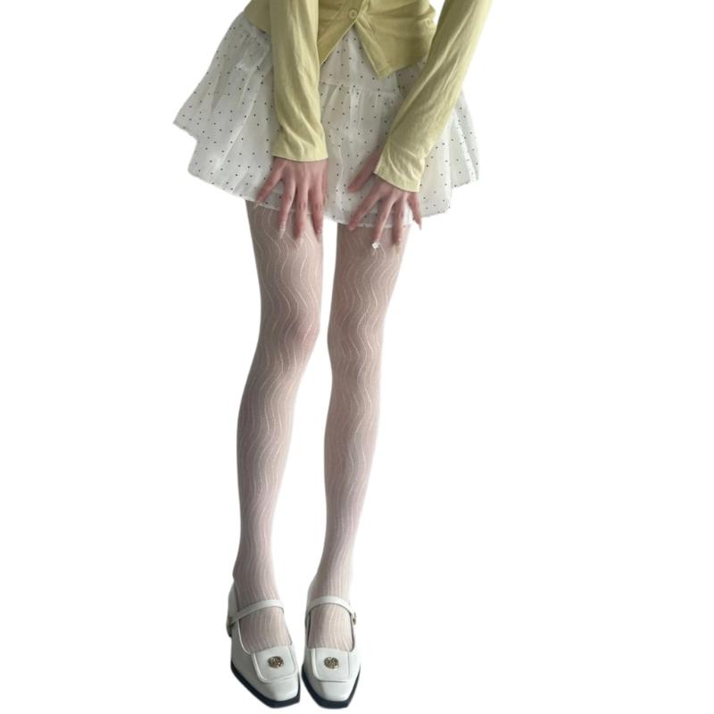 Women Lace Patterned Fishnet Tights High Waist Fishnets Leggings Net Stockings Pantyhose Thigh High Stockings Hosiery