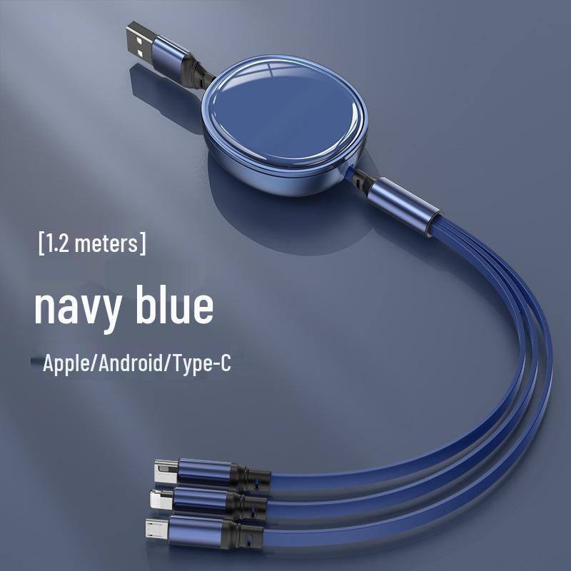 

100 Вт Выдвижной кабель 3-в-1 для быстрой зарядки для Huawei, Apple и Android