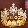 European and American Bride Crown Headwear High End Alloy Rhinestone Crown Hair Accessory  Miss World Beauty Pageant Hair Band Accessory