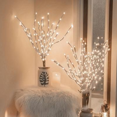Umělé stromkové světlo Ohýbatelné osvětlené větve Noční lampa Měkká záře Režim Stále svítí Na baterie LED Větvičky Dekorace