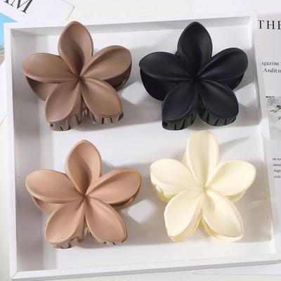 4 Pezzi Fermaglio Uovo Fiorito Korean Retro Opaco, Fermaglio Elegante e alla Moda Fiore di Bauhinia, Fermaglio a Pinza Squalo dal Temperamento Giovanile
