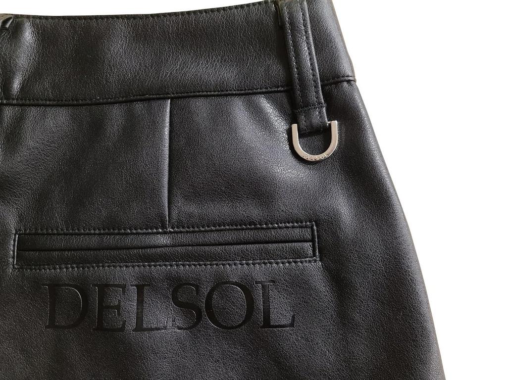 7852 Mickey Mouse Embossed Faux Leather Skirt [Delsol] (LL)