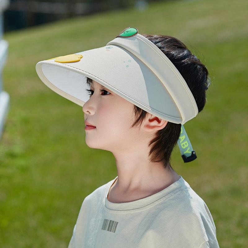 1122 Sommer Kinderhut niedlicher Cartoon Sonnenschutz leerer Topfhut für Jungen und Mädchen Outdoor großer Krempe Sonnenhut