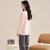 XUEXIMAN Women's Cotton Pajamas with Chest Pads, Sweet And Cute Long-Sleeve Two-Piece Set, Casual Comfortable Loungewear Suitable for Outdoor Wear