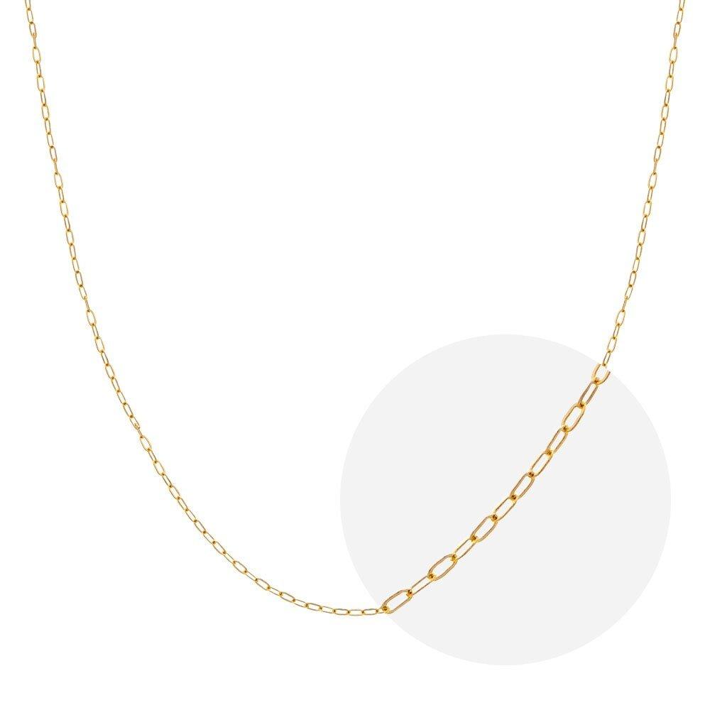 Moare 18K Mini Clip Chain Necklace String Yellow Gold 0.7mm